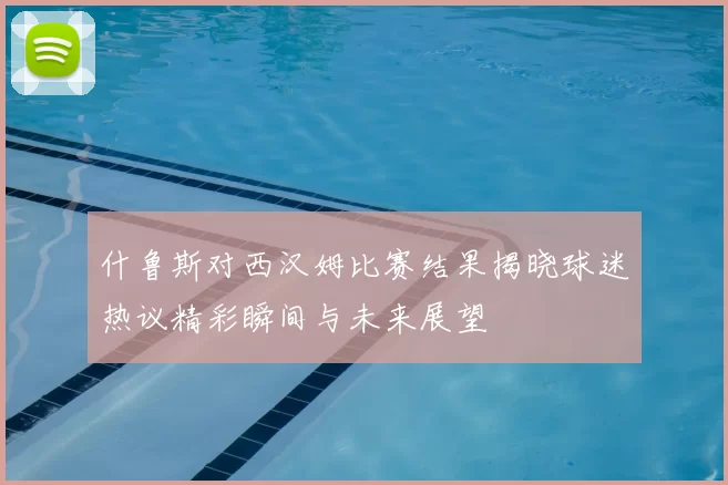 什鲁斯对西汉姆比赛结果揭晓球迷热议精彩瞬间与未来展望